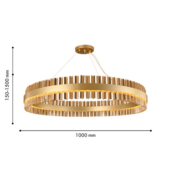 4263-10P, подвесная люстра, D1000xH150/1650, LEDx54W, 4320LM, 4000K, included, изображение 2
