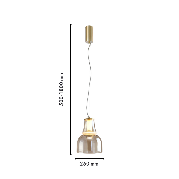 4242-1P, подвес, D260xH500/1500, LEDx6W, 639LM, 4000K, included, изображение 2