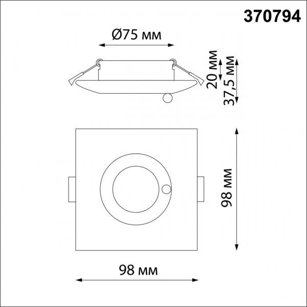 370794 SPOT NT21 336 хром Светильник встраиваемый влагозащищенный IP44 GU10 50W 220V WATER, изображение 4
