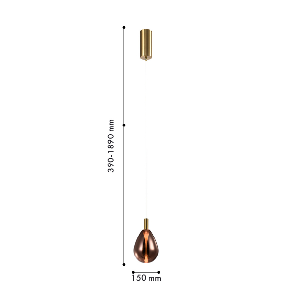 4256-1P, подвес, D150xH390/1890, LEDx4W, 520LM, 4000K, included, изображение 2