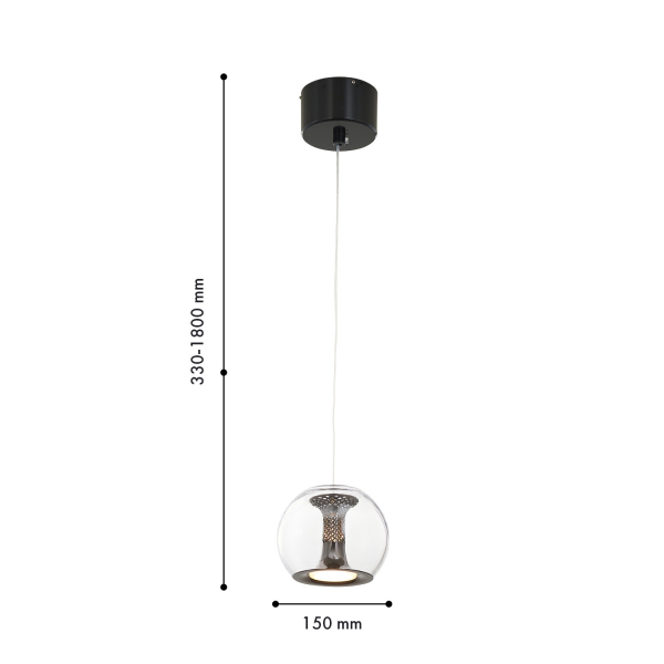 4337-1P, подвес, D150xH325/1800, 1xLEDx9W, 720LM, 4000K, included, изображение 2