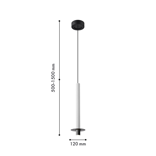 4403-1P, подвес, D120xH500/1500, LEDx6W, 525LM, 4000K, IP20, included, изображение 2