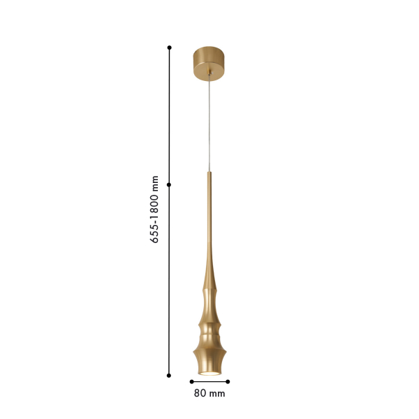 4329-1P, подвес, D80xH645/1800, 1xLEDx6W, 480LM, 4000K, included, изображение 2