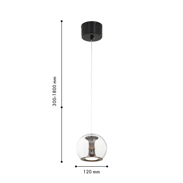 4335-1P, подвес, D120xH295/1800, 1xLEDx7W, 560LM, 4000K, included, изображение 2