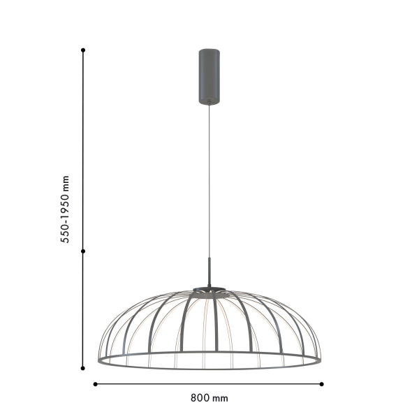 4285-8P, подвесная люстра, D800xH550/1950, LEDx70W, 7000LM, 4000K, included, изображение 2