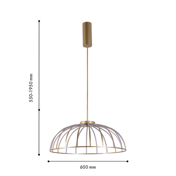 4286-6P, подвесная люстра, D600xH500/1900, LEDx60W, 5700LM, 4000K, included, изображение 3