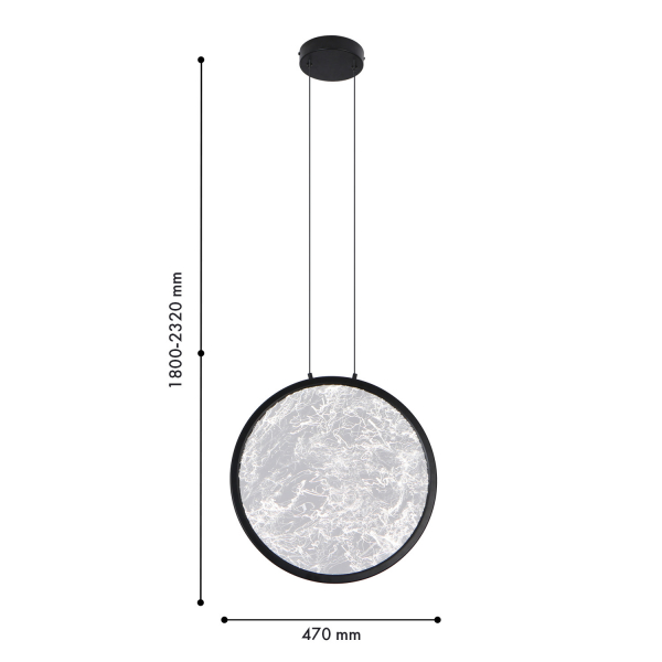 4375-1P, подвес, D470xW150xH620/2320, LEDx27W, 1620LM, 4000K, included, изображение 2