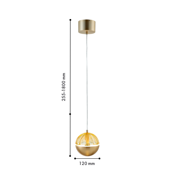 4325-1P, подвес, D120xH255/1800, 1xLEDx5W, 400LM, 4000K, included, изображение 2