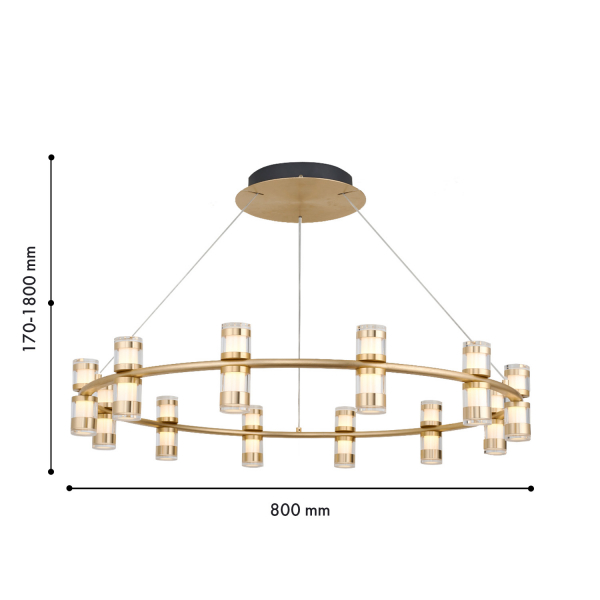 4323-12P, подвесная люстра, D800xH170/1800, 12xLEDx3W, 2880LM, 4000K, included, изображение 2