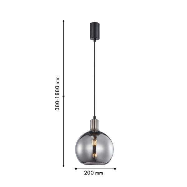 4355-1P, подвес, D200xH380/1880, 1xE27x40W, excluded, изображение 2