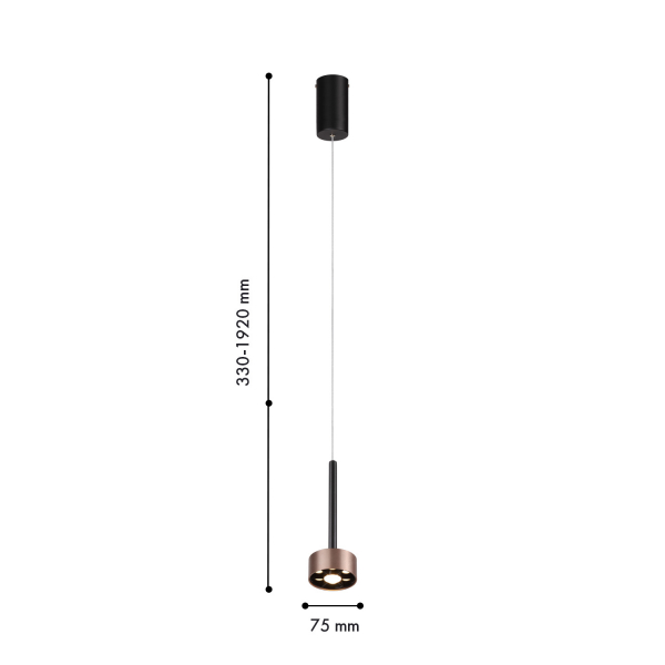 4319-1P, подвес, D75xH330/1920, 1xLEDx7W, 500LM, 4000K, included, изображение 2