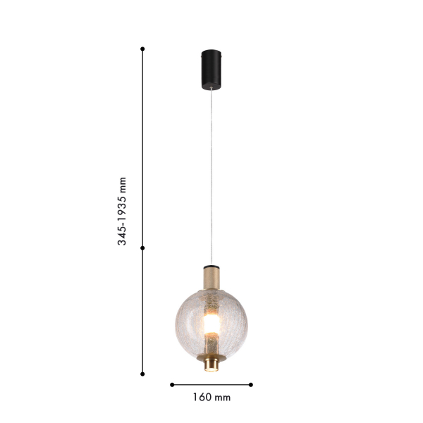 4316-1P, подвес, D160xH345/1935, 1xLEDx9W, 650LM, 4000K, included, изображение 2