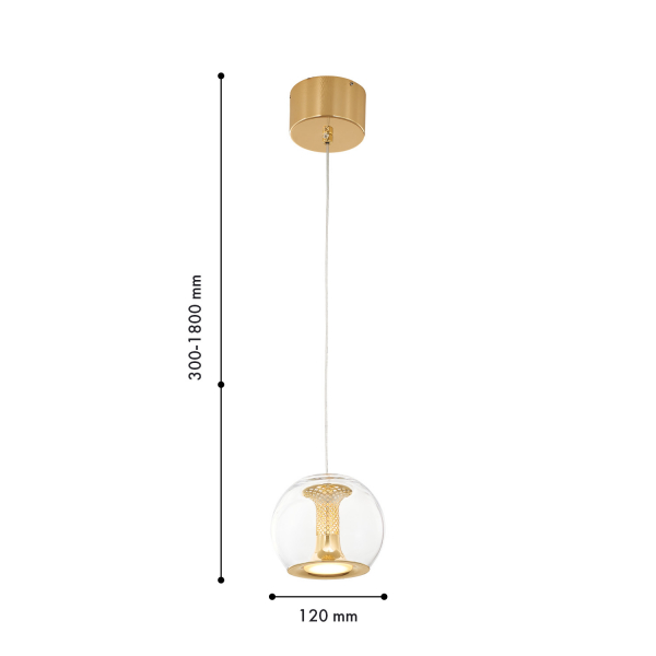 4336-1P, подвес, D120xH295/1800, 1xLEDx7W, 560LM, 4000K, included, изображение 2