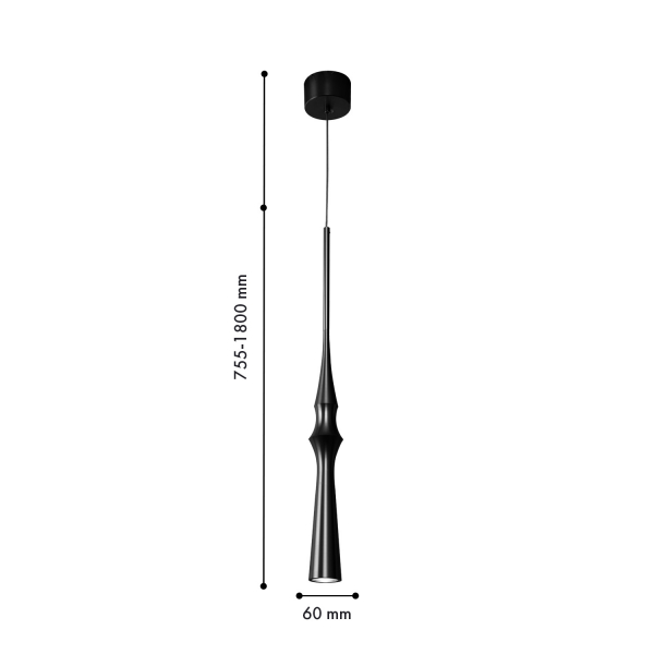 4332-1P, подвес, D60xH755/1800, 1xLEDx6W, 480LM, 4000K, included, изображение 2