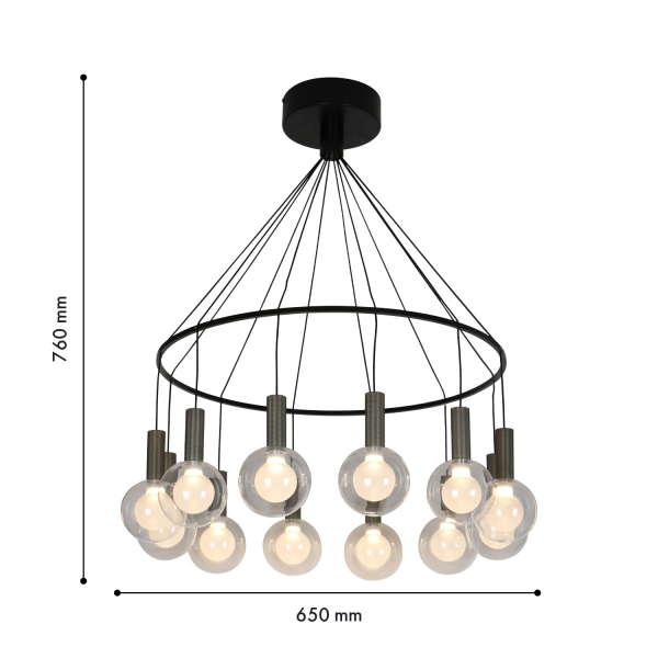 4378-12P, подвесная люстра, D650xH760, LEDx43W, 2795LM, 4000K, included, изображение 3