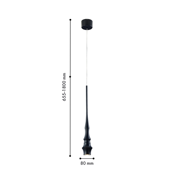 4328-1P, подвес, D80xH645/1800, 1xLEDx6W, 480LM, 4000K, included, изображение 2