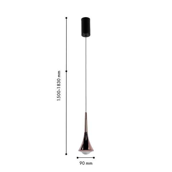 4292-1P, подвес, D90xH330/1830, LEDx4W, 400LM, 4000K, included, изображение 3