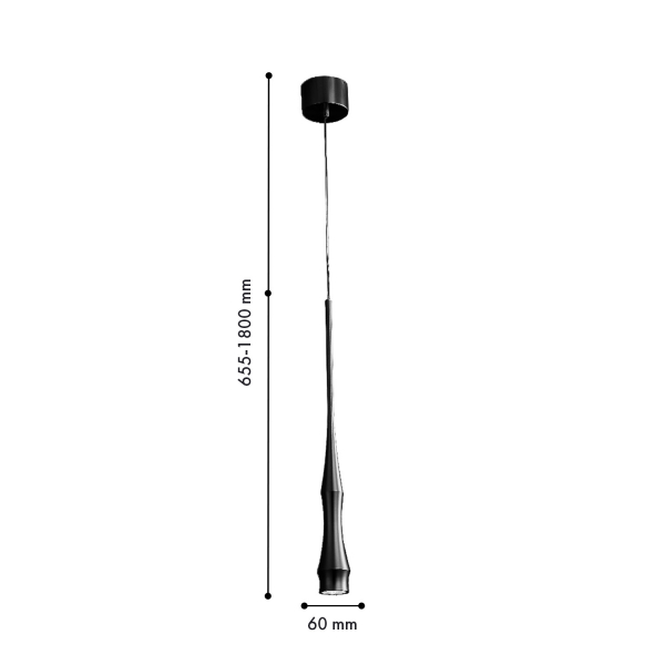 4330-1P, подвес, D60xH655/1800, 1xLEDx6W, 480LM, 4000K, included, изображение 2