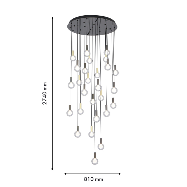 4378-27P, подвесная люстра, D810xH2740, LEDx97W, 6305LM, 4000K, included, изображение 2