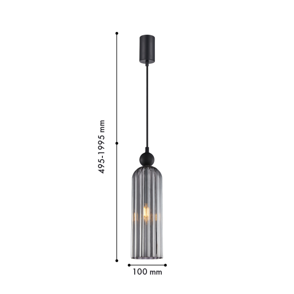 4367-1P, подвес, D100xH495/1995, 1xE14x40W, excluded, изображение 2
