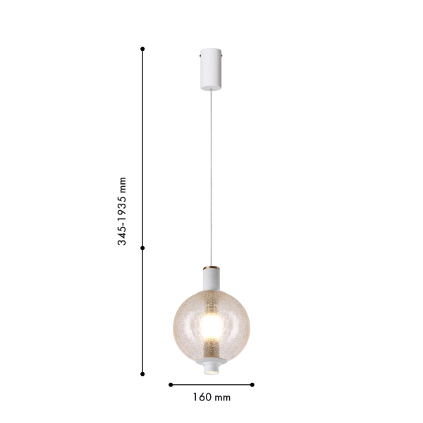 4314-1P, подвес, D160xH345/1935, 1xLEDx9W, 650LM, 4000K, included, изображение 2