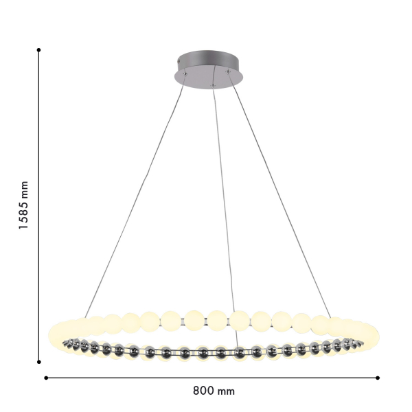 4589-8P, подвесная люстра, D800xH1585, LEDx52W, 4150LM, 4000K, included, dimmer, изображение 3
