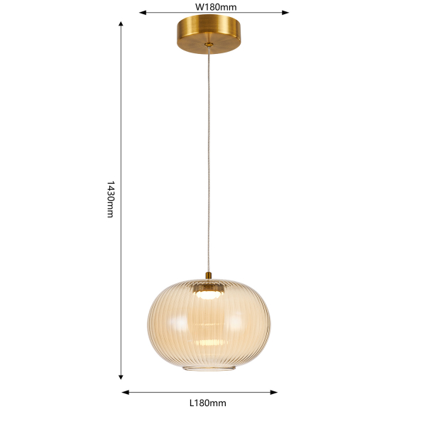 4451-1P, подвес, D180xH280/1430, 1xLEDx4W, 380LM, 4000K, included, изображение 3