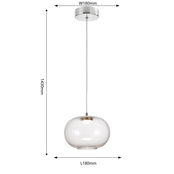 4453-1P, подвес, D180xH280/1430, 1xLEDx4W, 380LM, 4000K, included, изображение 3