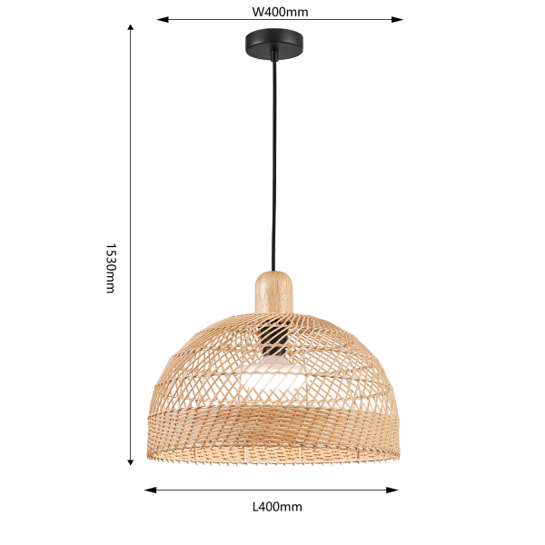 4460-1P, подвес, D400xH480/1530, 1xE27x60W, excluded, изображение 3