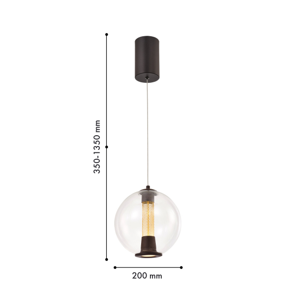 4550-2P, подвес, D200xH350/1350, 1xLEDx7W, 190LM, 4000K, included, изображение 3