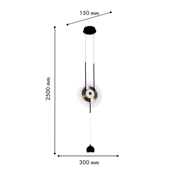 4566-2P, подвес, L300xW150xH2500, LEDx19W, 1200LM, 4000K, included, изображение 3