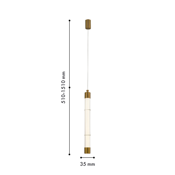 4558-1P, подвес, D35xH510/1510, 1xLEDx4W, 460LM, 4000K, included, изображение 3