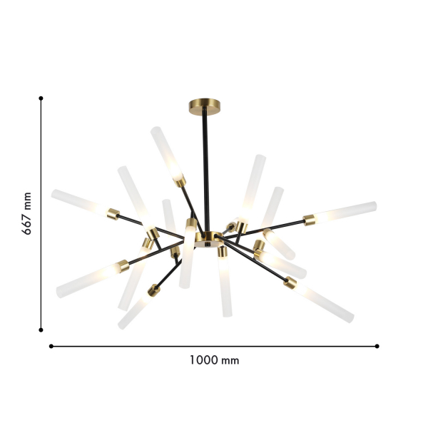 4480-16C, потолочная люстра, D1000xH665, 16xG9x20W, excluded, изображение 2