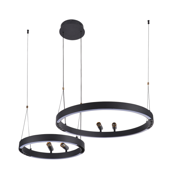 4474-2P, подвесная люстра, D830xH1000/1800, LEDx53W + LEDx33W + 4xLEDx3W, 3000-6500K, included, remote control, изображение 6