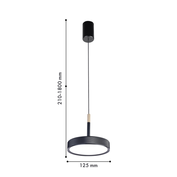 4506-1P, подвес, D125xH1800, LEDx10W, 600LM, 4000K, IP20, included, изображение 2