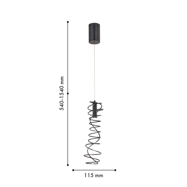 4555-2P, подвес, D115xH540/1540, 1xLEDx5W, 215LM, 4000K, included, изображение 3
