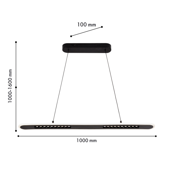 4473-2P, подвесная люстра, L1000xW100xH1000/1600, LEDx82W, 4460LM, 3000-6500K, included, remote control, изображение 2
