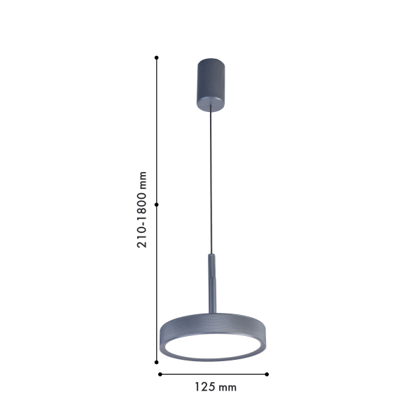 4508-1P, подвес, D125xH1800, LEDx10W, 600LM, 4000K, IP20, included, изображение 2