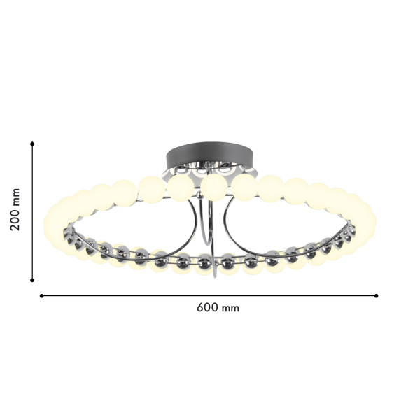 4589-6C, потолочный светильник, D600xH200, LEDx43W, 3400LM, 4000K, included, dimmer, изображение 3
