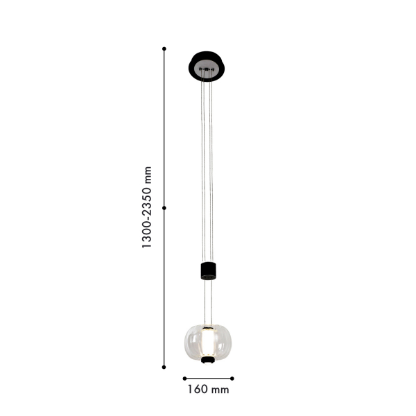 4493-1P, подвес, D160xH1800, LEDx4W + LEDx3W, 420LM, 4000K, included, изображение 2