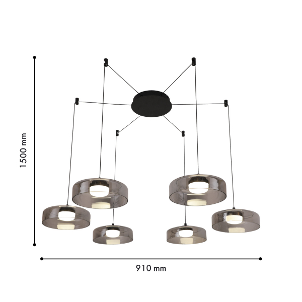 Люстра 4490-6P черн.LED 30W 4000K, изображение 2