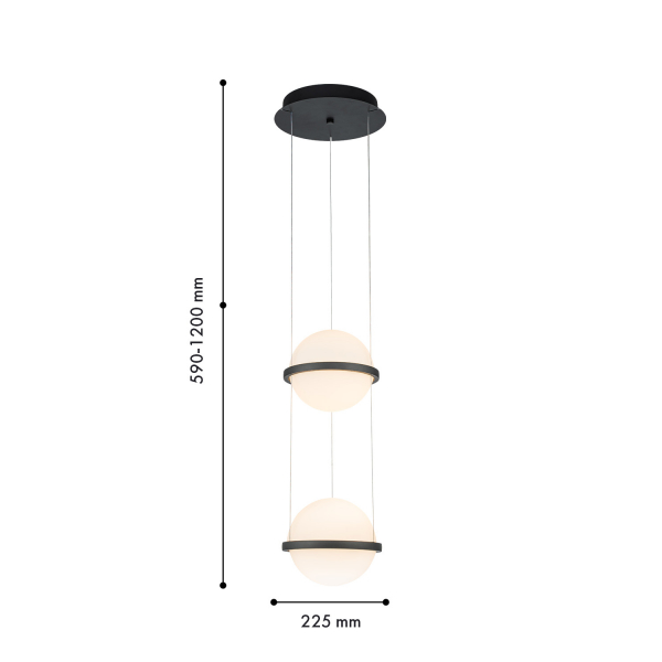 4502-2P, подвес, D225xH590/1200, LEDx40W, 2500LM, 3000K, included, изображение 3
