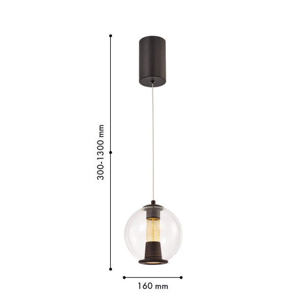 4550-1P, подвес, D160xH300/1300, 1xLEDx7W, 235LM, 4000K, included, изображение 3