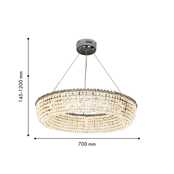 4478-7P, подвесная люстра, D700xH145/1200, LEDx60W, 5400LM, 3000K, included, remote control, изображение 2