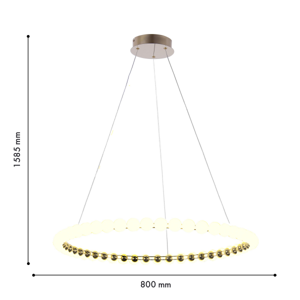 4590-8P, подвесная люстра, D800xH1585, LEDx52W, 4150LM, 4000K, included, dimmer, изображение 3