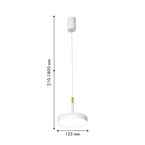 4505-1P, подвес, D125xH1800, LEDx10W, 650LM, 4000K, IP20, included, изображение 2