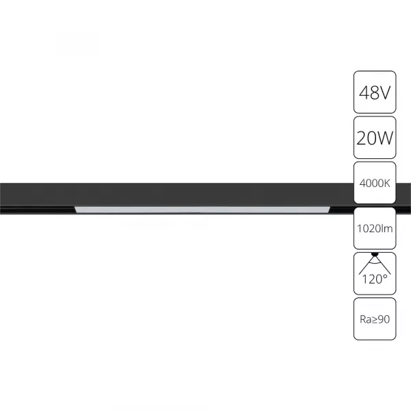 Трек A4663PL-1BK LINEA черн LED 20W 4000K