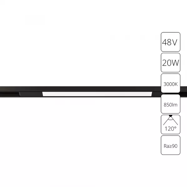 Трек A7284PL-1BK OPTIMA 48V 20W 3000K 850Lm