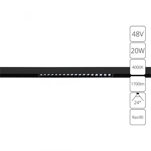 Трек A4635PL-1BK LINEA черн LED 20W 4000K